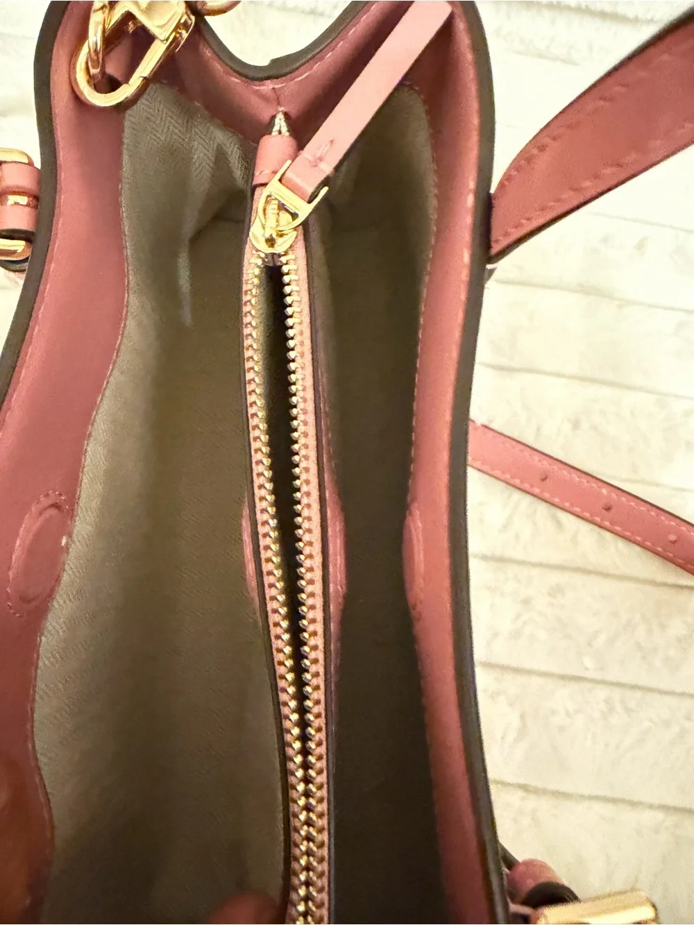 Tory Burch Rose Pink Leather Mini Satchel with Gold Hardware